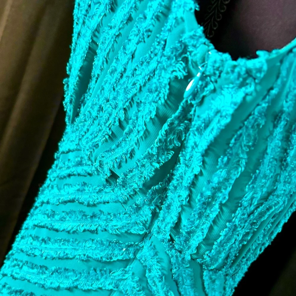 Nanette Lepore Teal Sleeveless Midi Dress, Size 4 - Picture 7 of 9